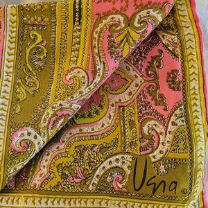 Vera Neumann, presumed silk, square scarf, Japan, rolled edges, 22" x 22"